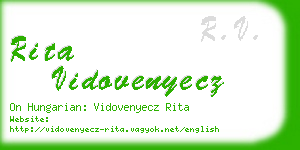 rita vidovenyecz business card